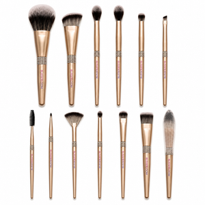 Blissebloom Champagne gold makeup brush set Blissebloom