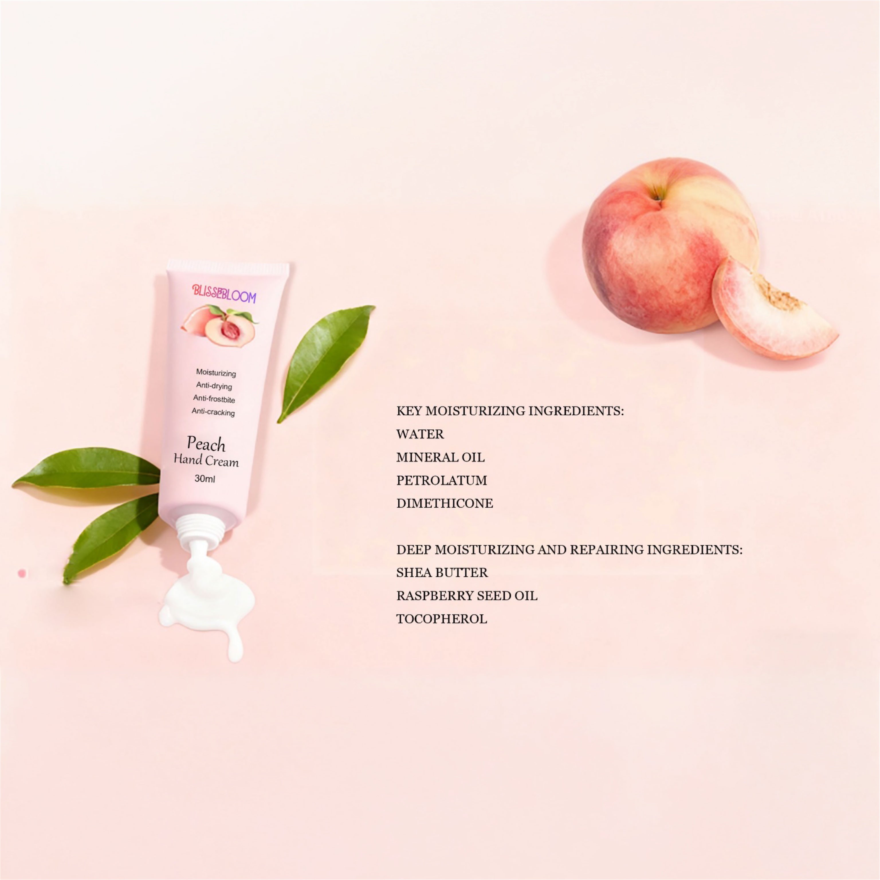 Blissebloom Peach Hand Cream Blissebloom