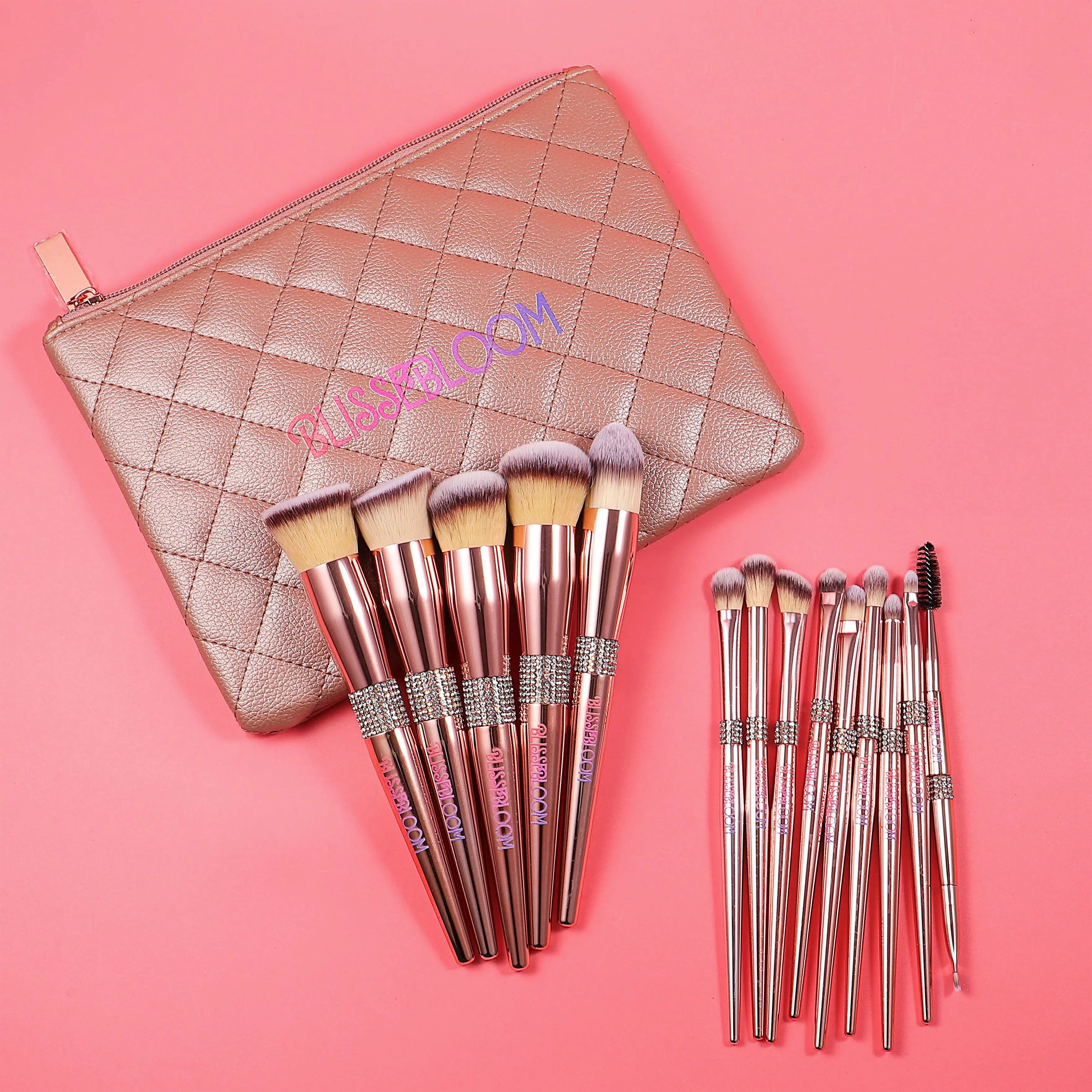 Rose gold blissebloom delicate soft Makeup Brush Blissebloom