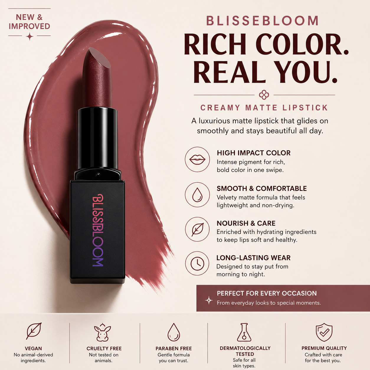 Blissebloom soft matte Lipstick Blissebloom