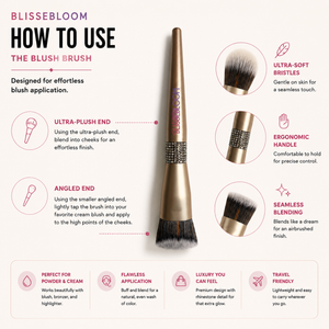 Blissebloom Champagne gold makeup brush set Blissebloom