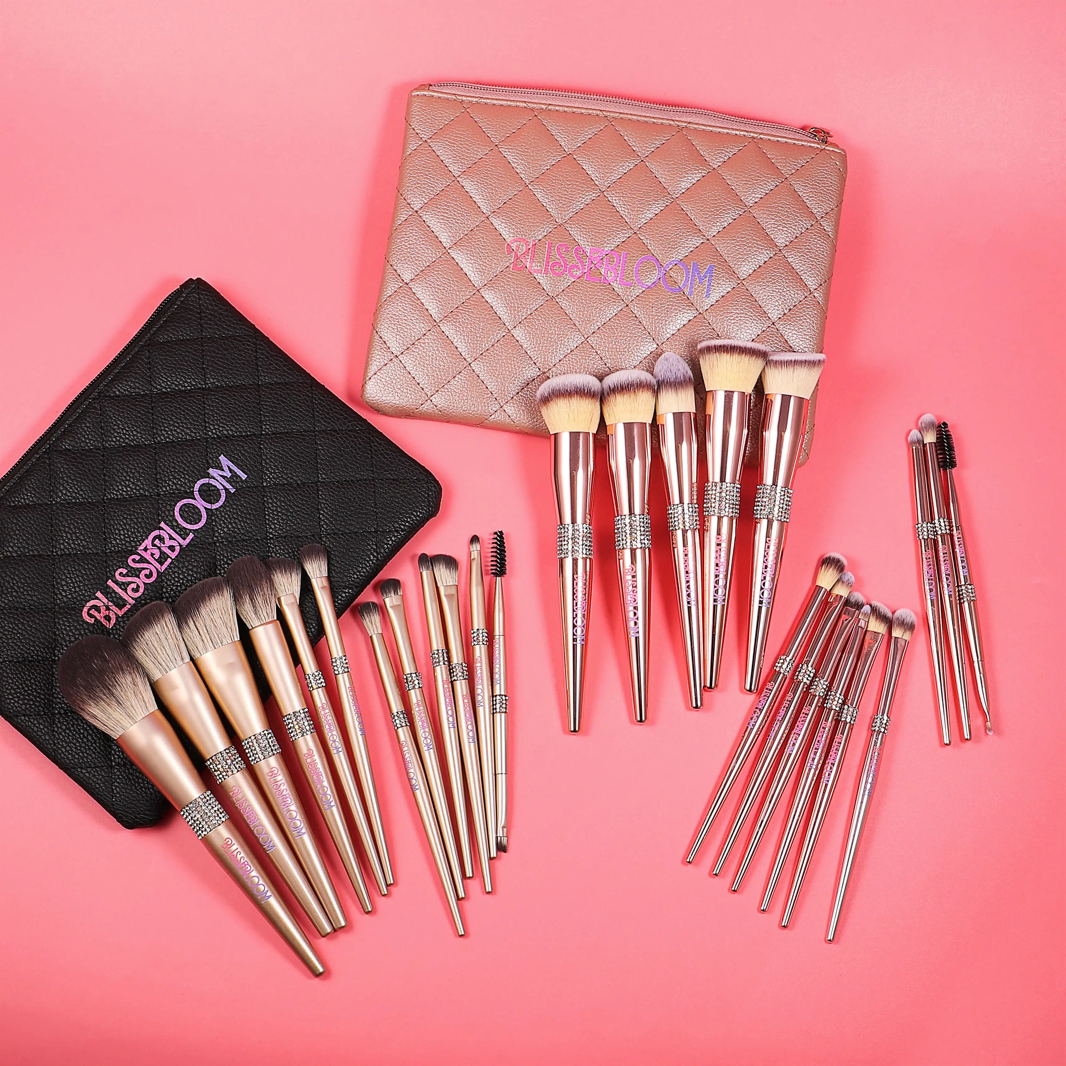 Rose gold blissebloom delicate soft Makeup Brush Blissebloom