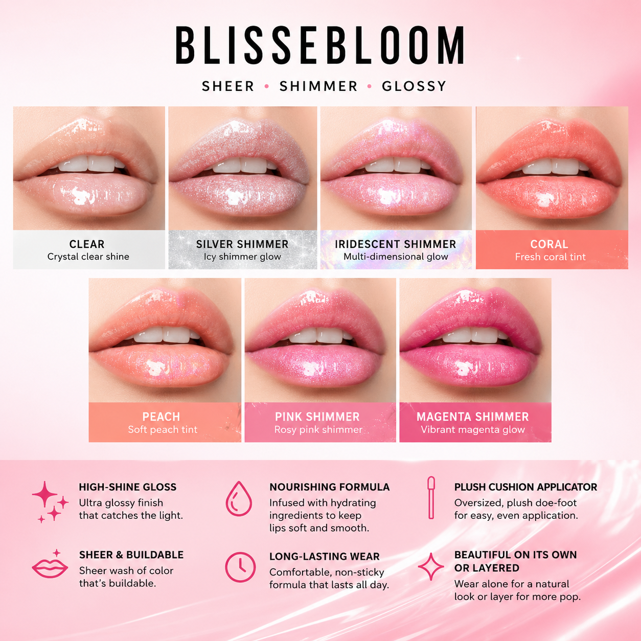 Blissebloom high pigment moisture Lipgloss Blissebloom