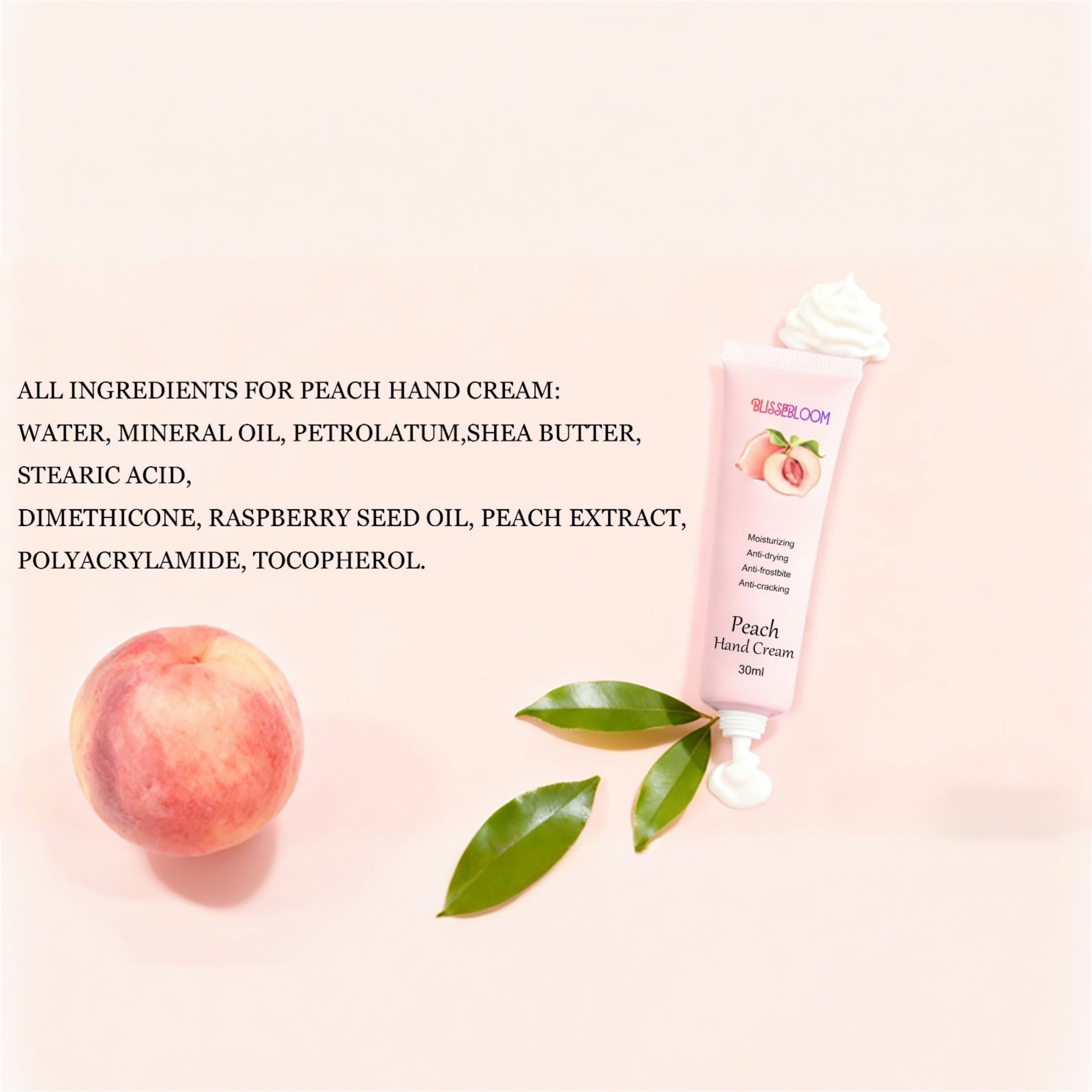 Blissebloom Peach Hand Cream Blissebloom
