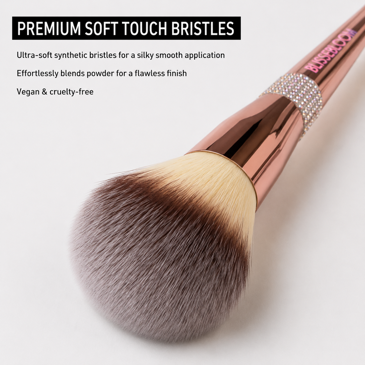 Rose gold blissebloom delicate soft Makeup Brush Blissebloom