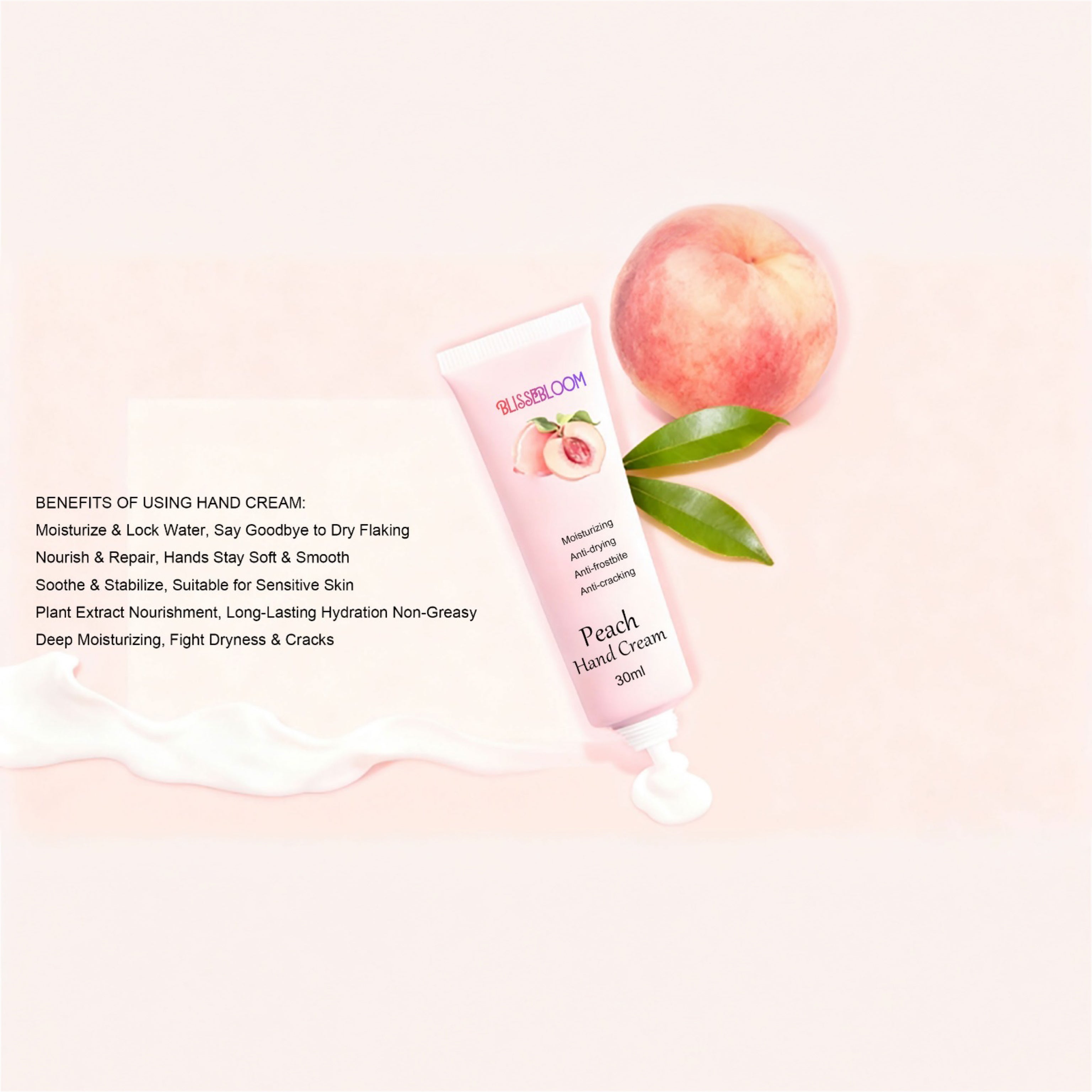 Blissebloom Peach Hand Cream Blissebloom