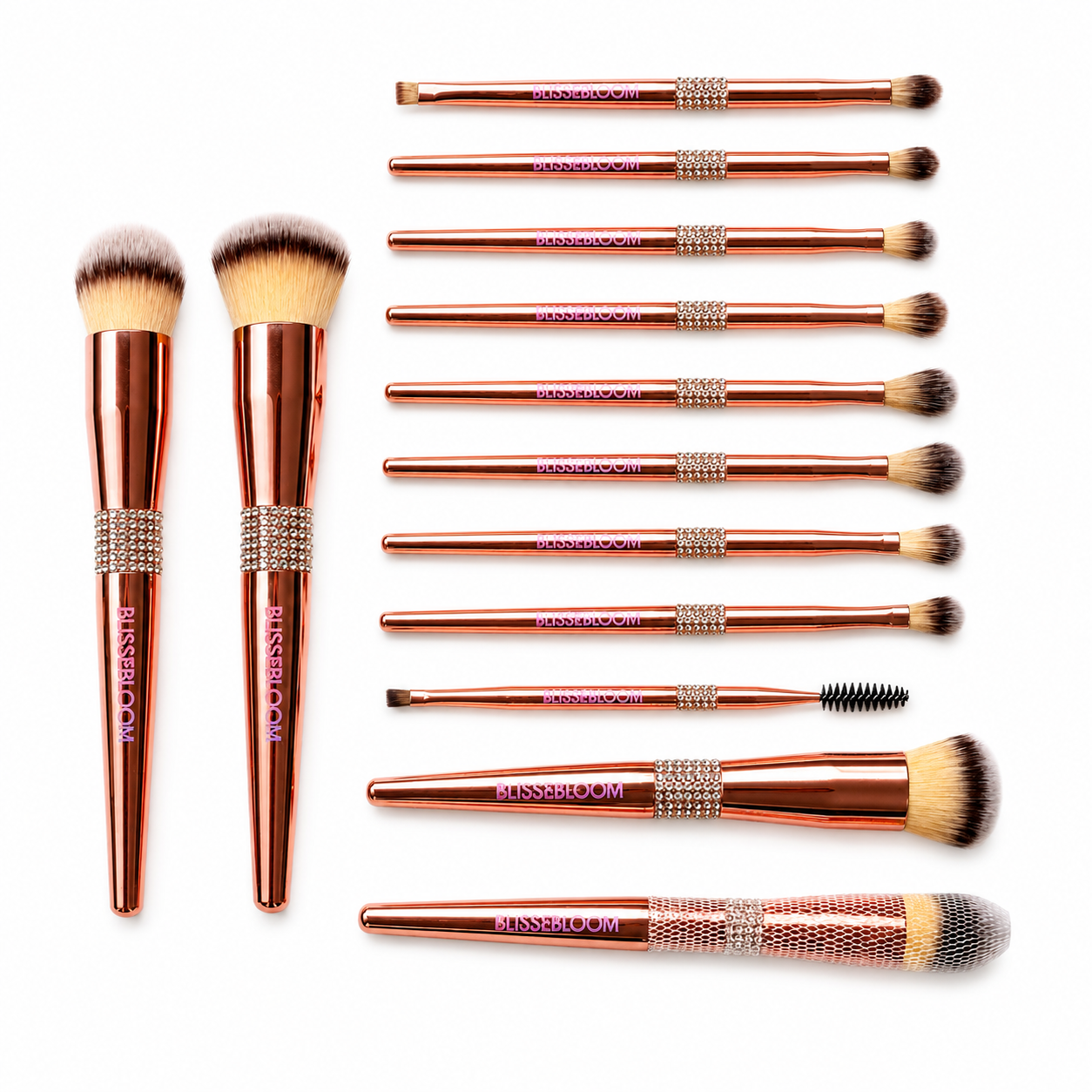 Rose gold blissebloom delicate soft Makeup Brush Blissebloom