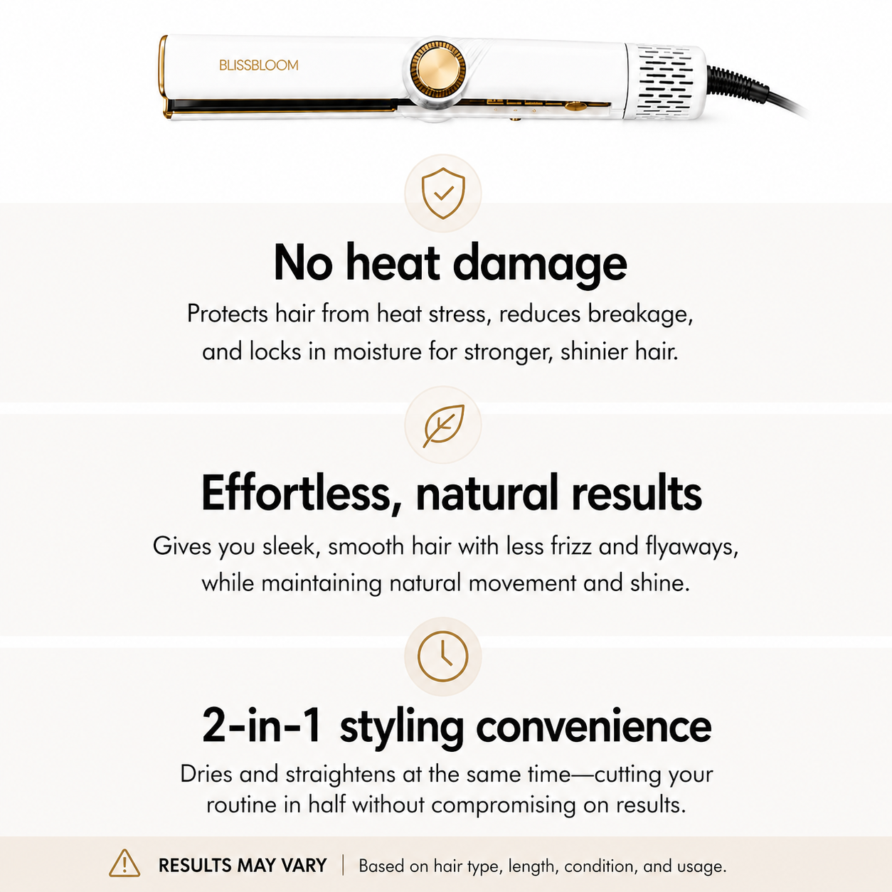 Hair Dryer & Straightener — Salon Results at Home(2 in 1) Blissebloom