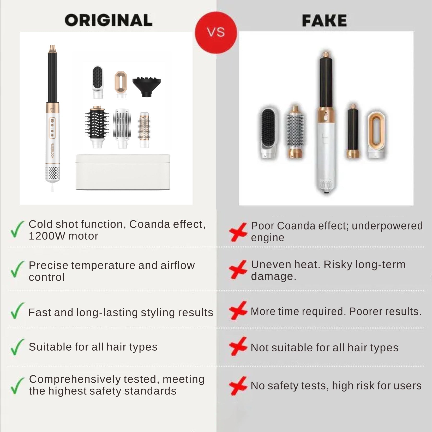 Blissebloom 6 in 1 set multifunctional hair dryer plus additional attachment diffuser Blissebloom