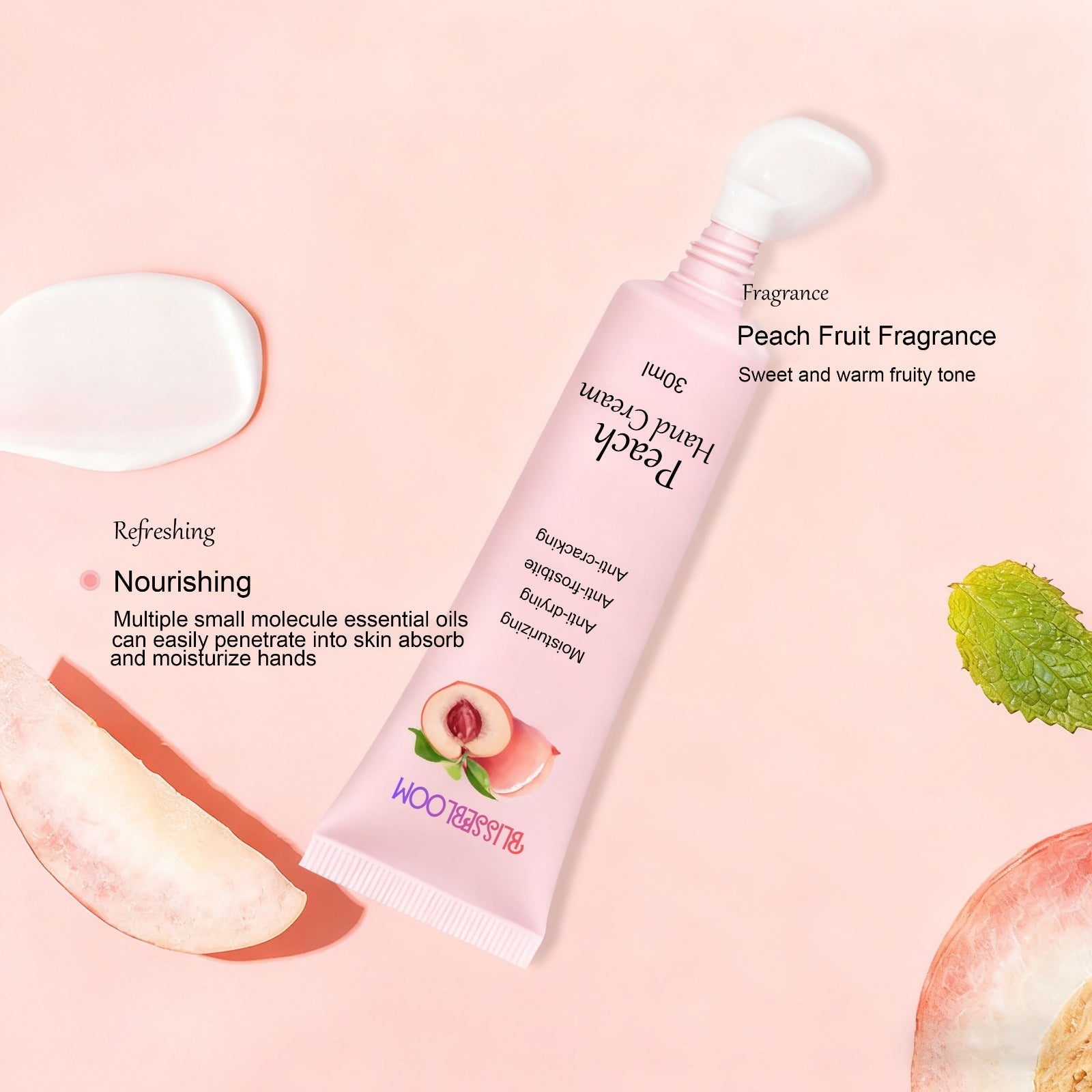 Blissebloom Peach Hand Cream Blissebloom
