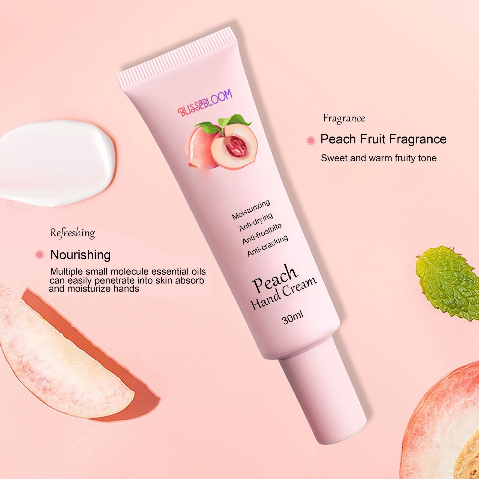 Blissebloom Peach Hand Cream Blissebloom